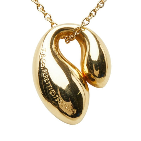 Elsa Peretti Double Teardrop Pendant Necklace 18K Yellow Gold 15.3mm