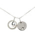 Star Motif Pendant Necklace Metal and Rhinestone Silver