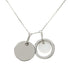 Star Motif Pendant Necklace Metal and Rhinestone Silver