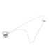 Star Motif Pendant Necklace Metal and Rhinestone Silver