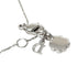 Star Motif Pendant Necklace Metal and Rhinestone Silver