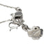 Star Motif Pendant Necklace Metal and Rhinestone Silver