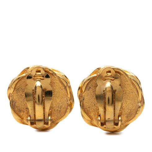 CC Logo Clip-On Earrings Metal Gold-Tone Metal