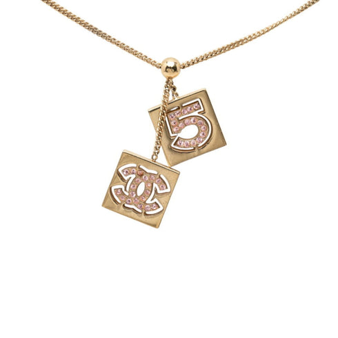 CC Logo Chain Pendant Necklace Gold-Tone Metal