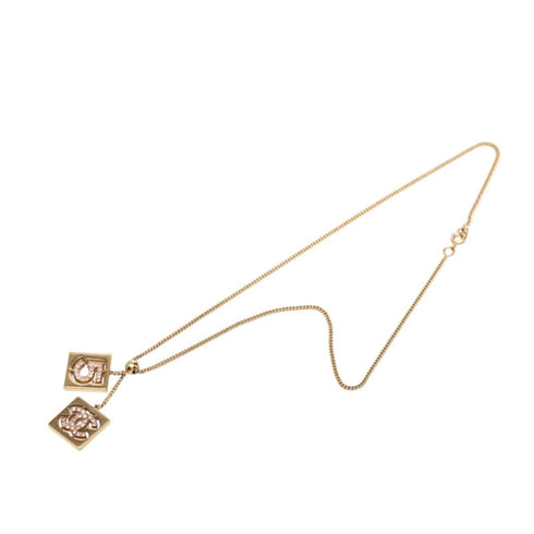 CC Logo Chain Pendant Necklace Gold-Tone Metal