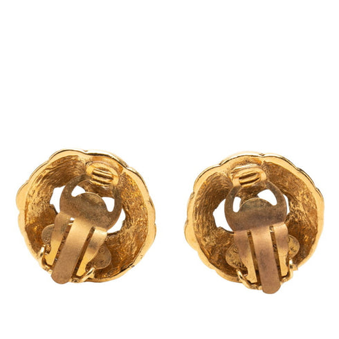 CC Logo Clip-On Earrings Metal Gold-Tone Metal