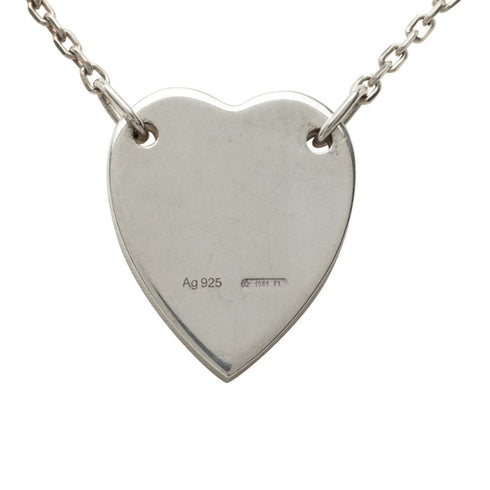 Heart Motif Pendant Necklace Sterling Silver