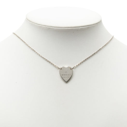 Heart Motif Pendant Necklace Sterling Silver