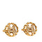 CC Logo Round Clip-On Earrings Gold-Tone Metal