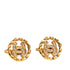 CC Logo Round Clip-On Earrings Gold-Tone Metal