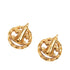 CC Logo Round Clip-On Earrings Gold-Tone Metal