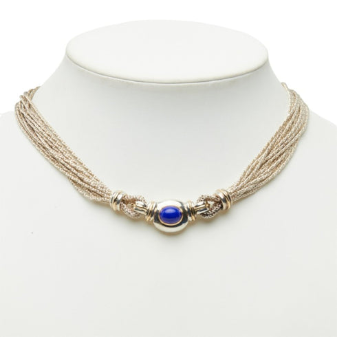 Pendant Necklace Sterling Silver and Lapis Lazuli