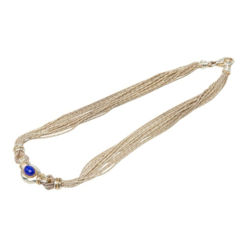 Pendant Necklace Sterling Silver and Lapis Lazuli