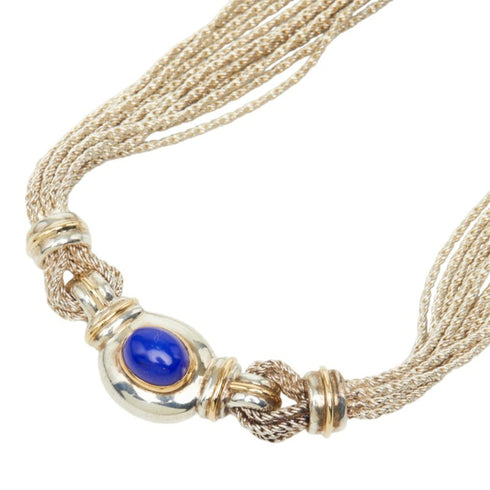 Pendant Necklace Sterling Silver and Lapis Lazuli