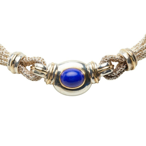 Pendant Necklace Sterling Silver and Lapis Lazuli