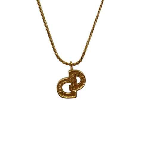 Vintage Chain Pendant Necklace Gold