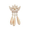 Brooch Sterling Silver with Rhinestone and Faux Pearl