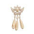 Brooch Sterling Silver with Rhinestone and Faux Pearl