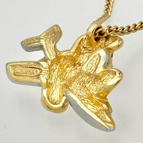 Bear and Airplane Pendant Necklace Metal
