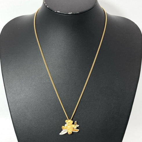 Bear and Airplane Pendant Necklace Metal