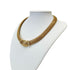 Vintage Mesh Chain Choker Necklace Gold with Rhinestone