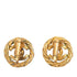 CC Logo Round Clip-On Earrings Metal Gold-Tone Metal