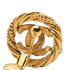 CC Logo Round Clip-On Earrings Metal Gold-Tone Metal