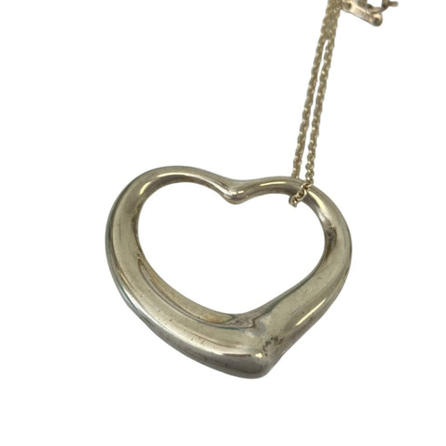 Open Heart Pendant Necklace Sterling Silver 30mm