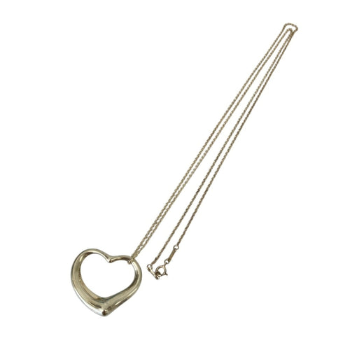 Open Heart Pendant Necklace Sterling Silver 30mm
