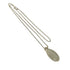 Ball Chain Oval Tag Pendant Necklace Sterling Silver