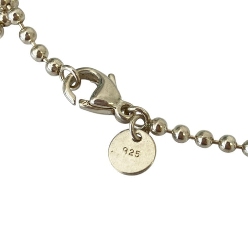 Ball Chain Oval Tag Pendant Necklace Sterling Silver