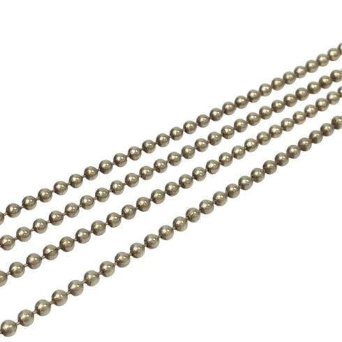 Ball Chain Oval Tag Pendant Necklace Sterling Silver