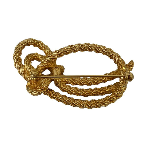 Vintage Rope Motif Brooch Gold