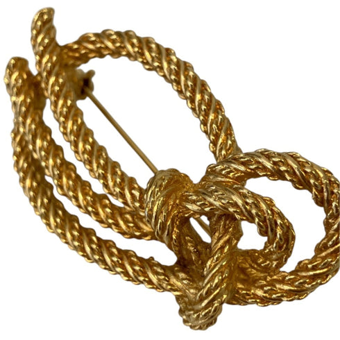 Vintage Rope Motif Brooch Gold