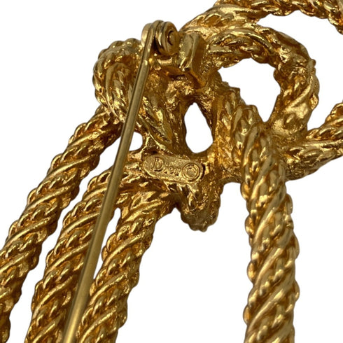 Vintage Rope Motif Brooch Gold