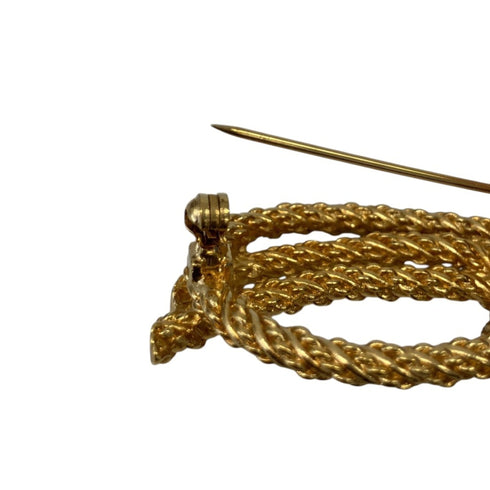 Vintage Rope Motif Brooch Gold