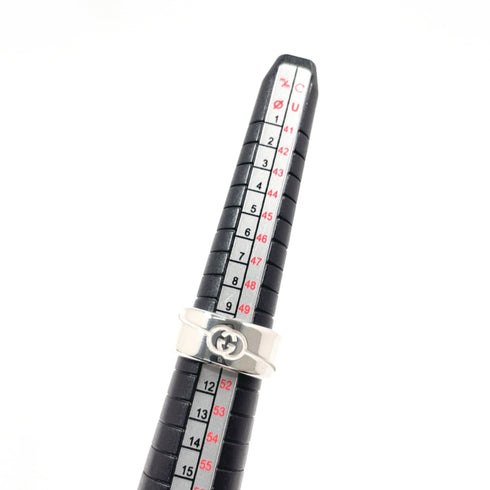 Diagonal Interlocking G Ring Sterling Silver