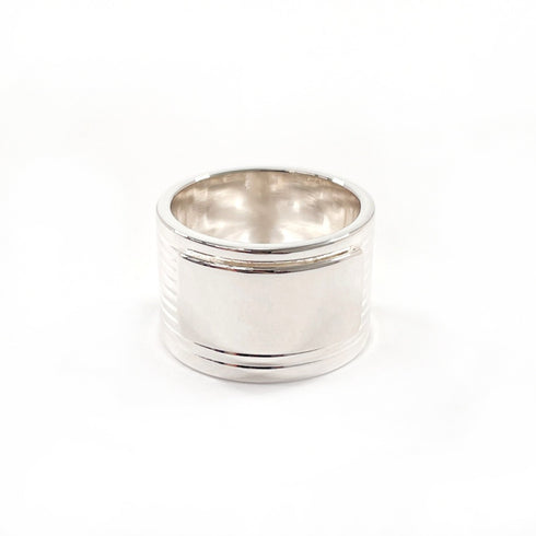 Ribbed Design Ring Sterling Silver
