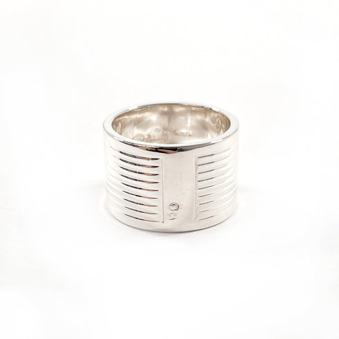 Ribbed Design Ring Sterling Silver