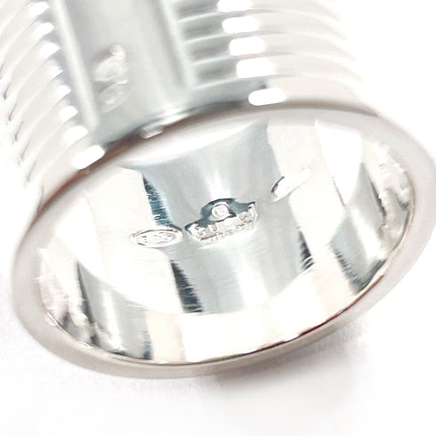 Ribbed Design Ring Sterling Silver