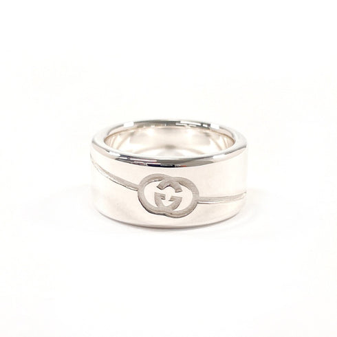 Diagonal Interlocking G Ring One Band Sterling Silver