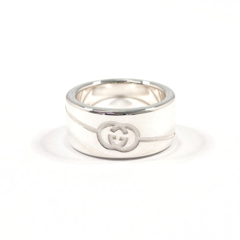 Diagonal Interlocking G Ring Sterling Silver