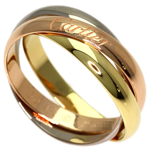 Vendome Louis Cartier Band Ring 18K Tricolor Gold