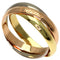 Vendome Louis Cartier Band Ring 18K Tricolor Gold