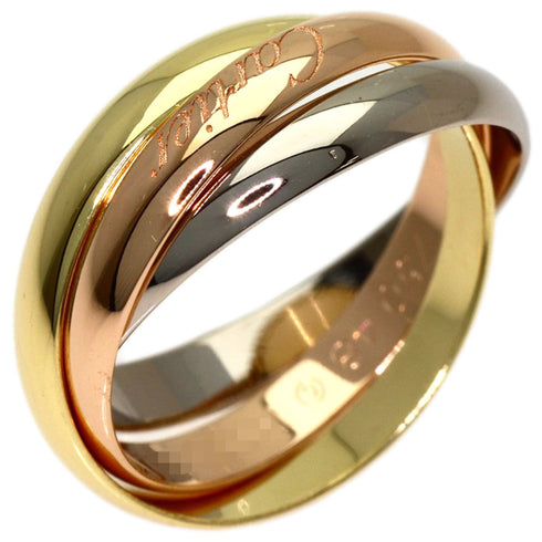 Vendome Louis Cartier Band Ring 18K Tricolor Gold