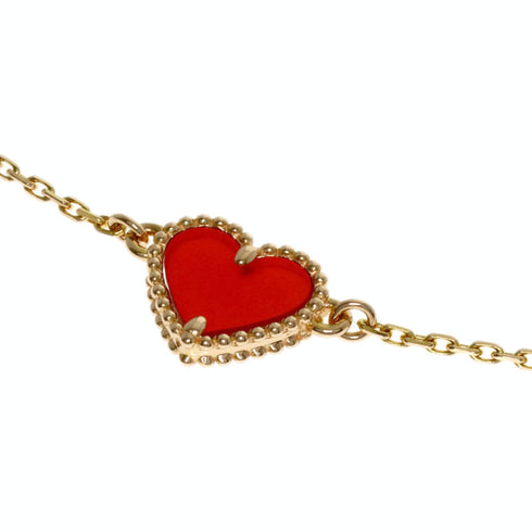 Sweet Alhambra Bracelet 18K Rose Gold and Carnelian