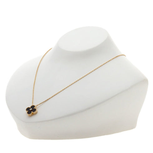 Vintage Alhambra Pendant Necklace 18K Rose Gold and Onyx