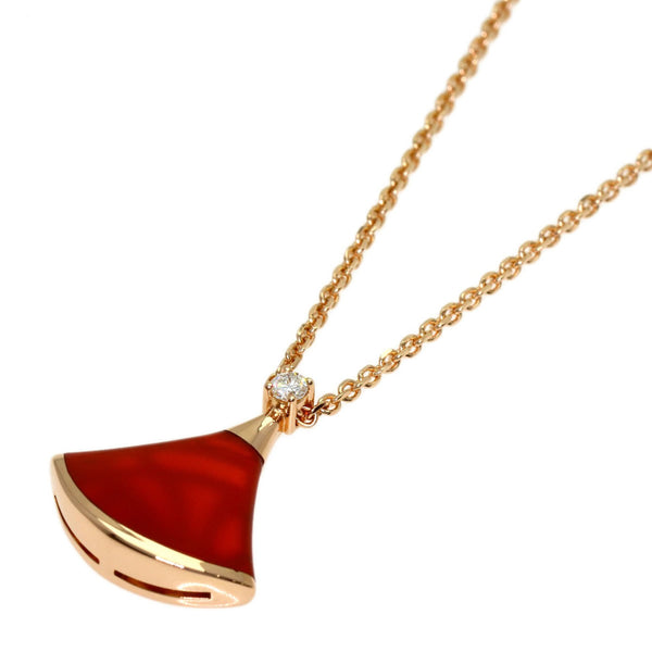 Diva Dream Pendant Necklace 18K Rose Gold with Carnelian and Diamond
