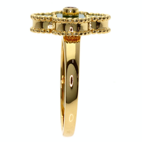 Vintage Alhambra Ring 18K Yellow Gold and Malachite