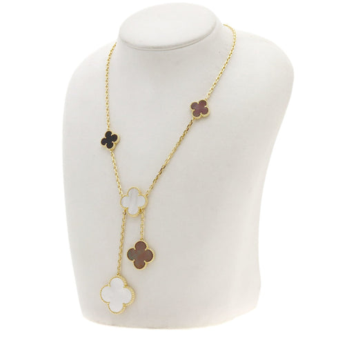 Alhambra Pendant Necklace 18K Yellow Gold and Onyx